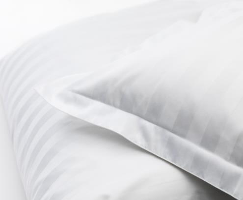 DUX roupa de cama branco riscas cetim