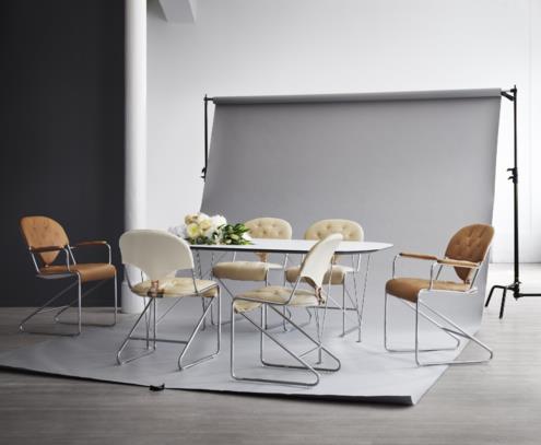 Sam cadeira cromado natural pérola